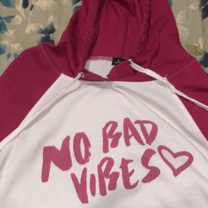 A Justify No Bad Vibes hoodie